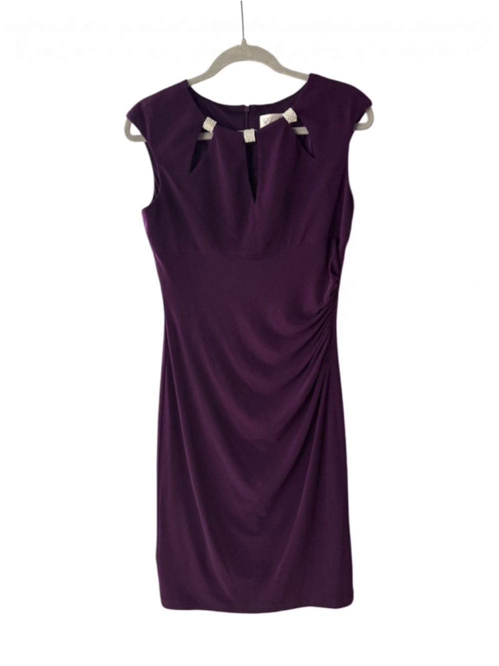 Women's Eliza J Purple Sleeveless Embellished Sheath Dress Size 4